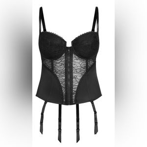 Suzette Zip Bustier- Black, Size 38C-D